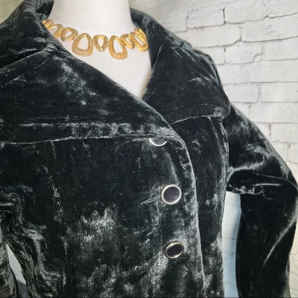 Antique Vintage Edwardian Victorian Black Velvet Opera Swing Coat Jacket - Picture 6 of 12